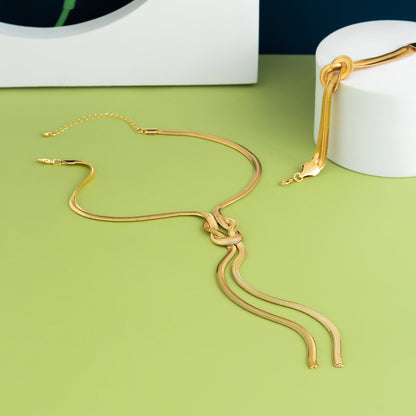 2-Piece Snake Chain Jewelry Set – Necklace & Bracelet for Women