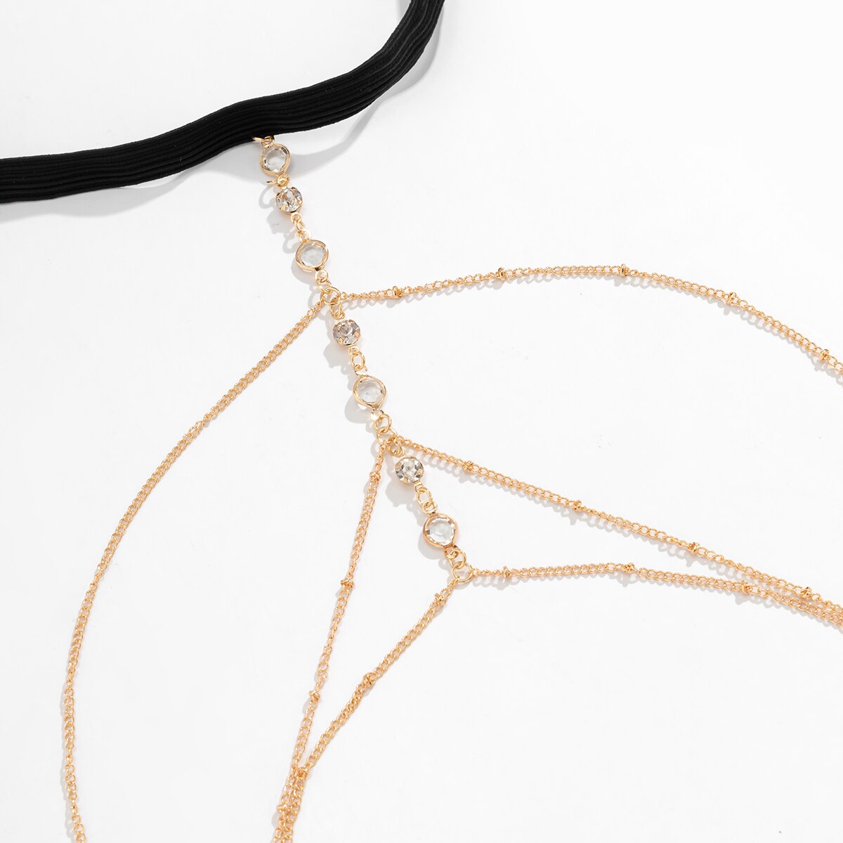 Boho Crystal Thigh Chain – Adjustable Tassel Body Jewelry