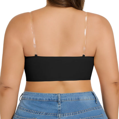 Seamless Strapless Front-Closure Bra – Padded, Cross-Band Support for All-Day Comfort