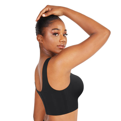 Seamless V-Neck Bra Tank – Built-In Support & Back Smoothing