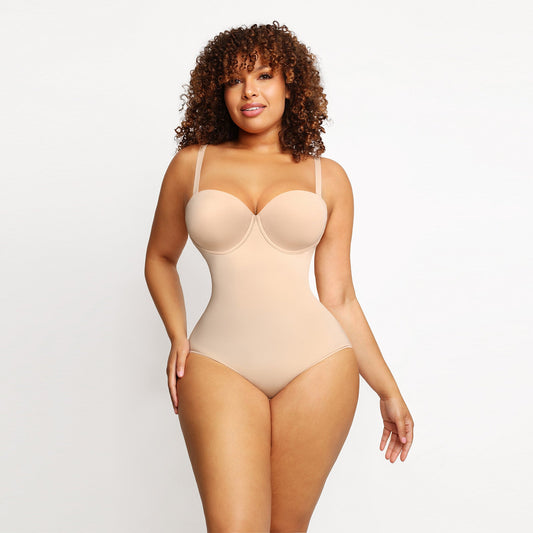 Tummy Control Cup Bra Thong Fajas Bodysuit