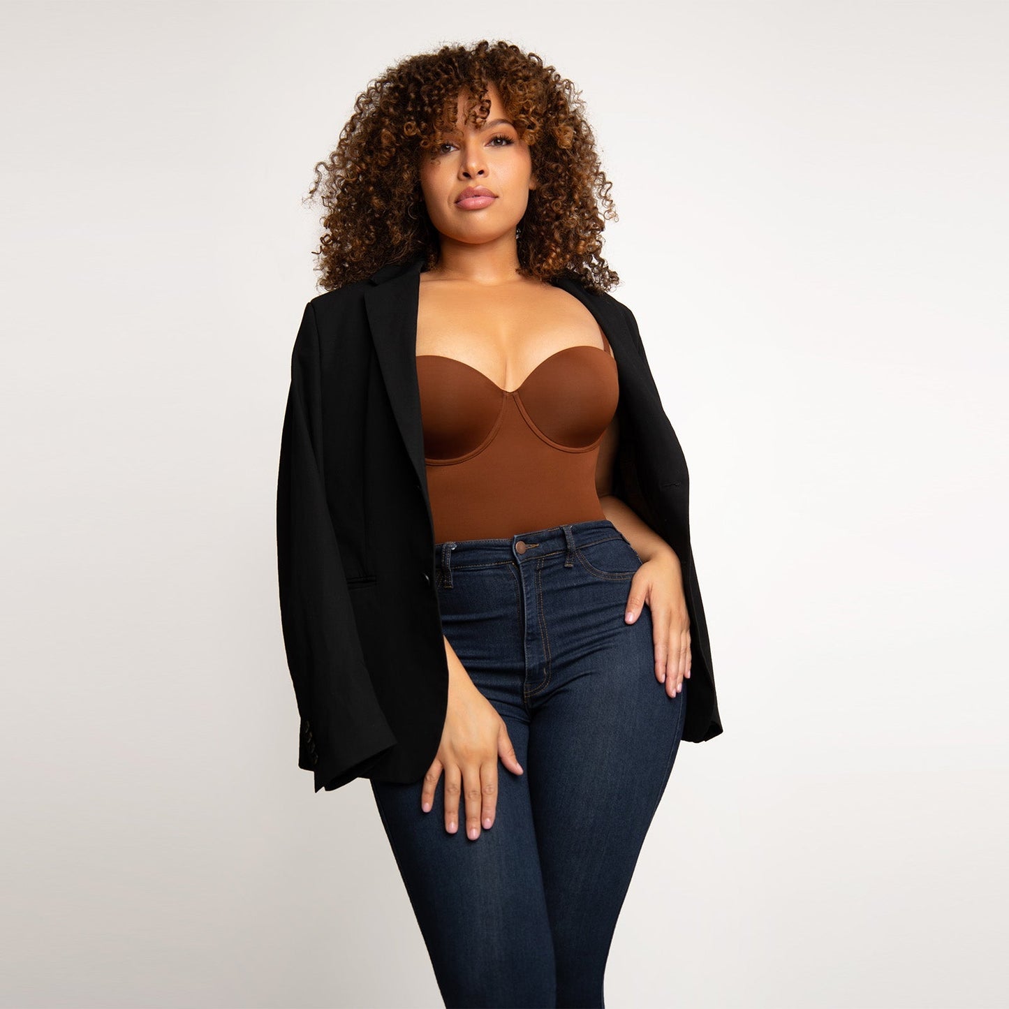 Tummy Control Cup Bra Thong Fajas Bodysuit