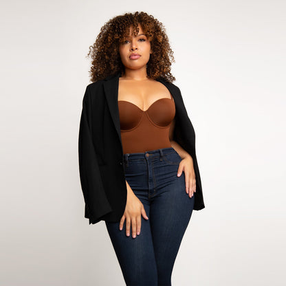 Tummy Control Cup Bra Thong Fajas Bodysuit