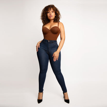 Tummy Control Cup Bra Thong Fajas Bodysuit