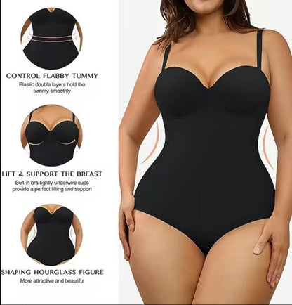 Tummy Control Cup Bra Thong Fajas Bodysuit