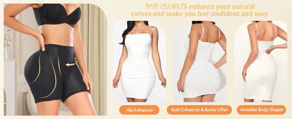 Women’s Padded Booty Lifter Shapewear – Removable 4-Pad Butt Enhancer & Tummy Control